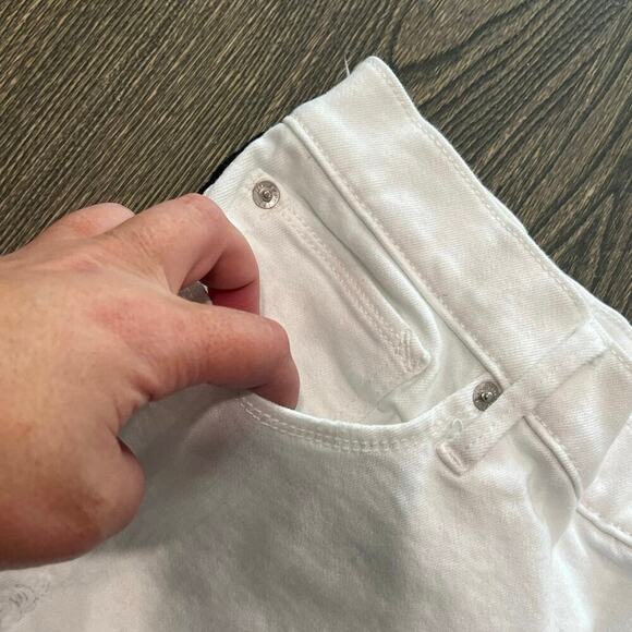 Express Womens Cropped Legging Jeans Mid Rise Stretch Cotton Blend White Size 16 - Picture 5 of 11